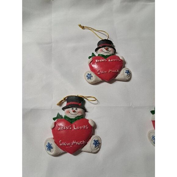 5 Christmas Holiday Tree Ornaments Personalize With Your Name Snowmen Jesus - Picture 2 of 3